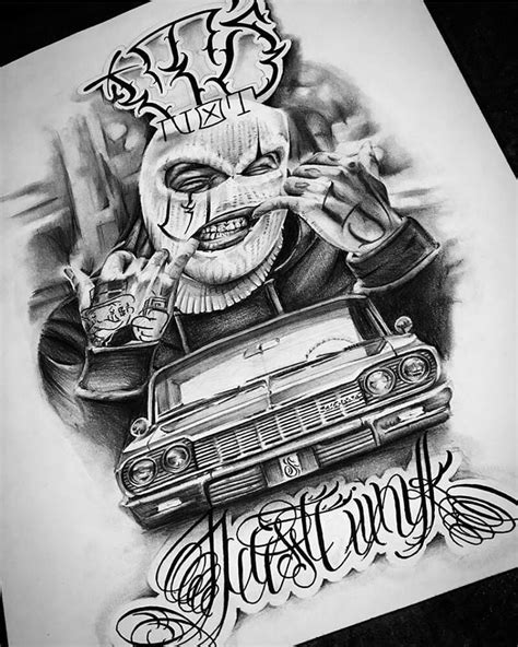 chicano gangster drawings